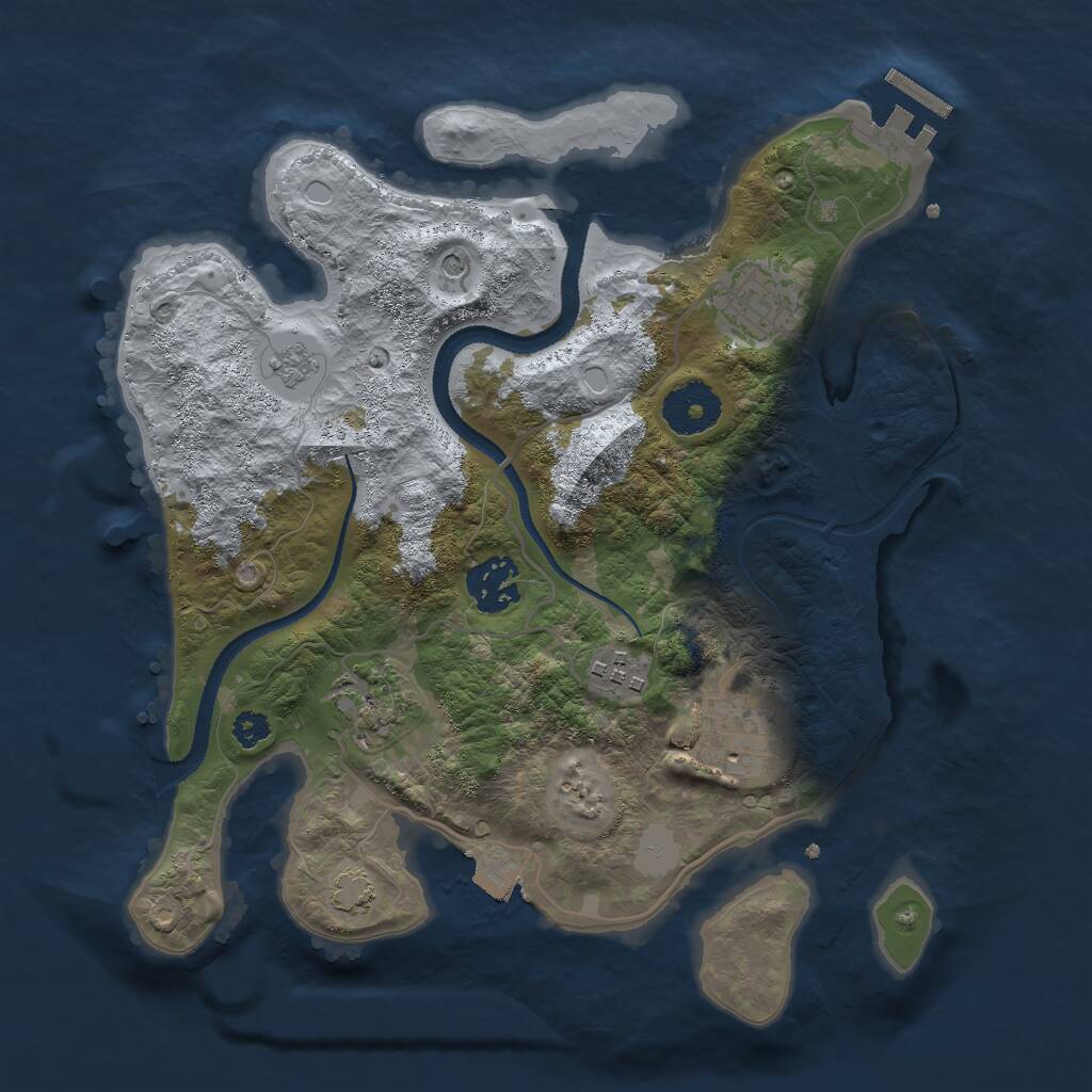Rust Map: Procedural Map, Size: 3000, Seed: 1402943317, 10 Monuments