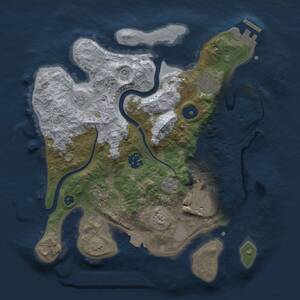 Thumbnail Rust Map: Procedural Map, Size: 3000, Seed: 1402943317, 10 Monuments
