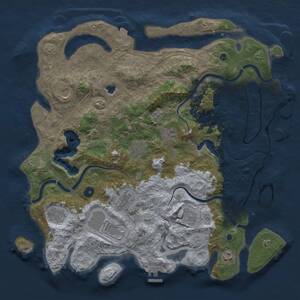 Thumbnail Rust Map: Procedural Map, Size: 4300, Seed: 1762277237, 17 Monuments