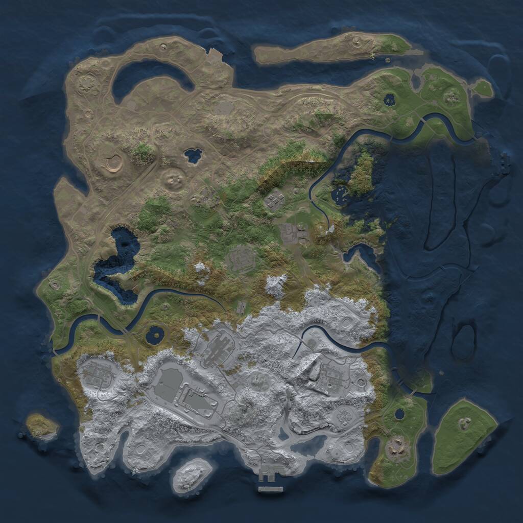 Rust Map: Procedural Map, Size: 4300, Seed: 1762277237, 17 Monuments