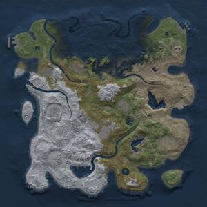 Thumbnail Rust Map: Procedural Map, Size: 4096, Seed: 1801161103, 16 Monuments