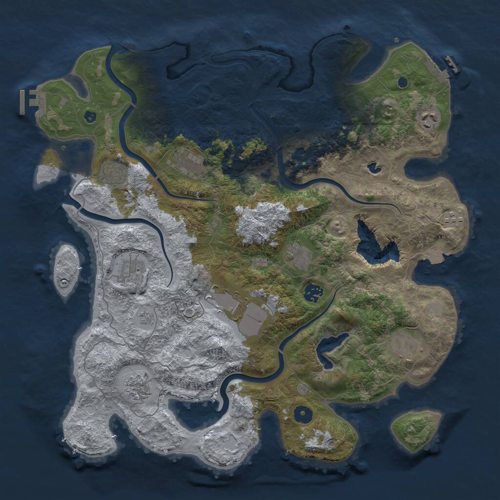 Rust Map: Procedural Map, Size: 4096, Seed: 1801161103, 16 Monuments
