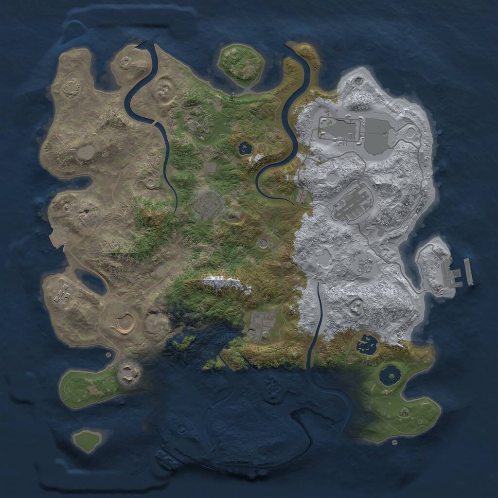 Rust Map: Procedural Map, Size: 3700, Seed: 179359829, 15 Monuments