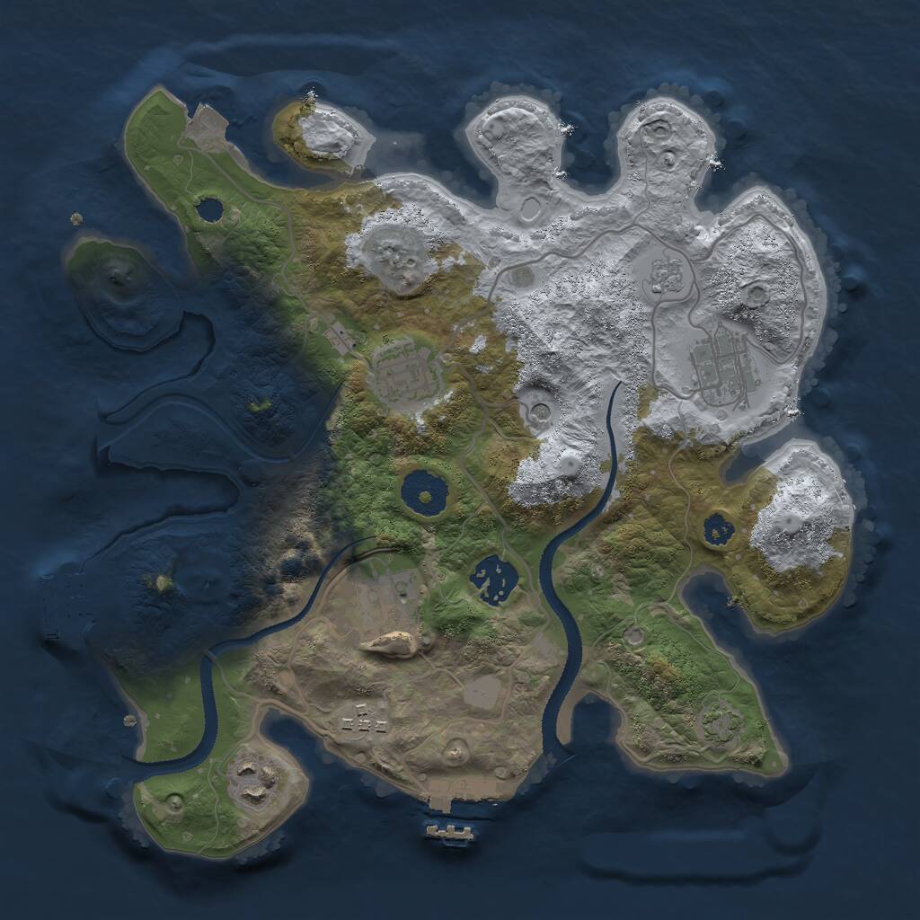 Rust Map: Procedural Map, Size: 3000, Seed: 6031578, 12 Monuments