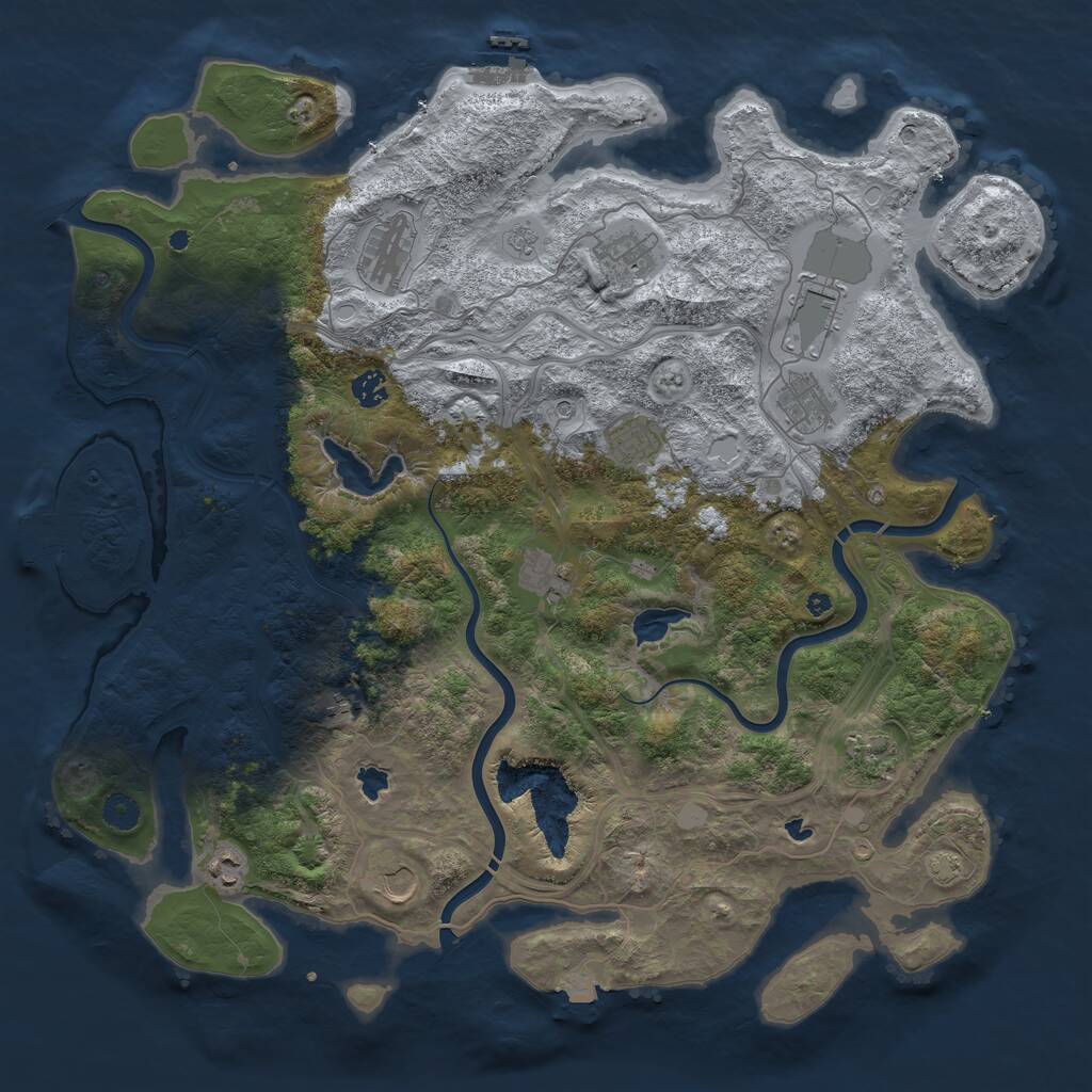 Rust Map: Procedural Map, Size: 4500, Seed: 9867423, 17 Monuments