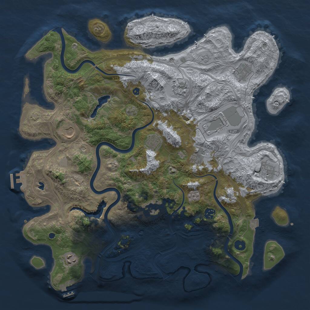 Rust Map: Procedural Map, Size: 4250, Seed: 467404665, 17 Monuments
