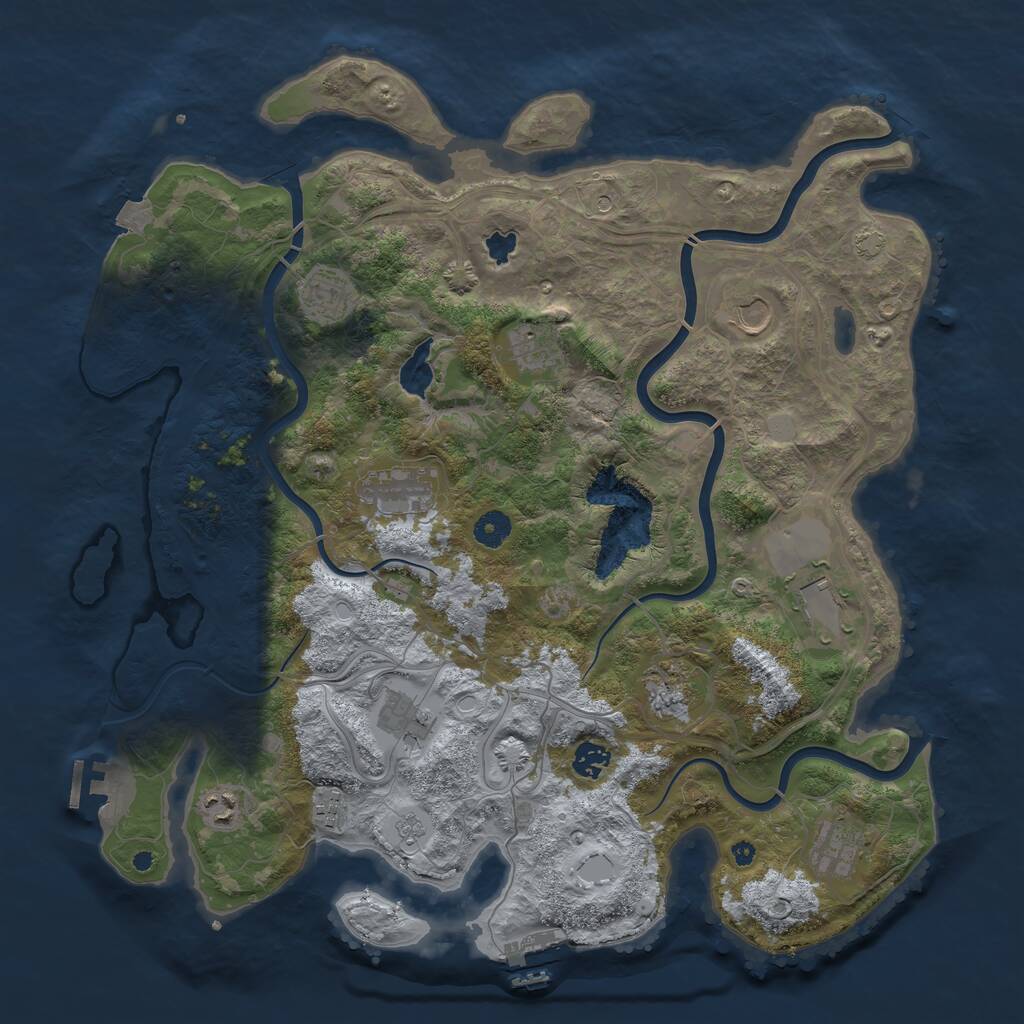 Rust Map: Procedural Map, Size: 4250, Seed: 518116278, 17 Monuments