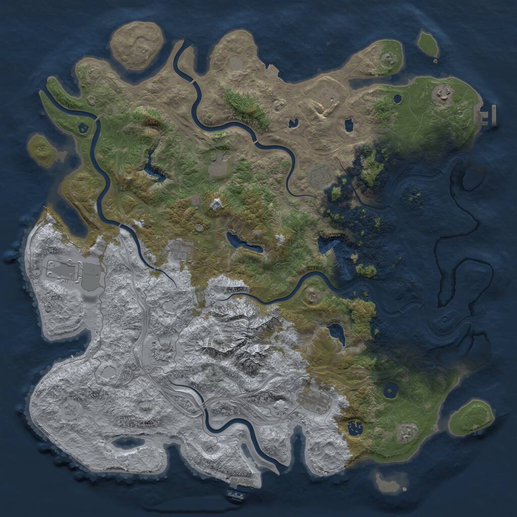 Rust Map: Procedural Map, Size: 5000, Seed: 7546246, 16 Monuments