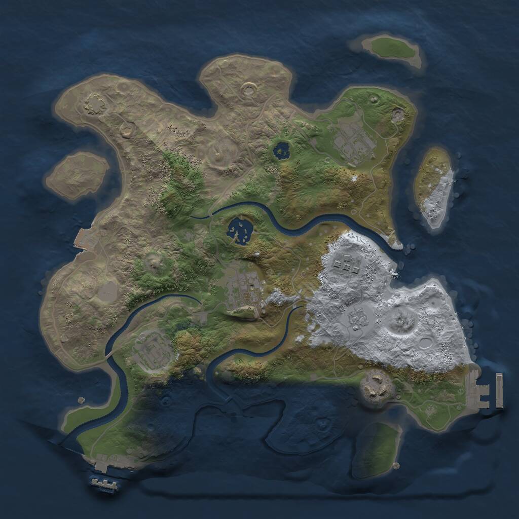 Rust Map: Procedural Map, Size: 3000, Seed: 2146177183, 11 Monuments