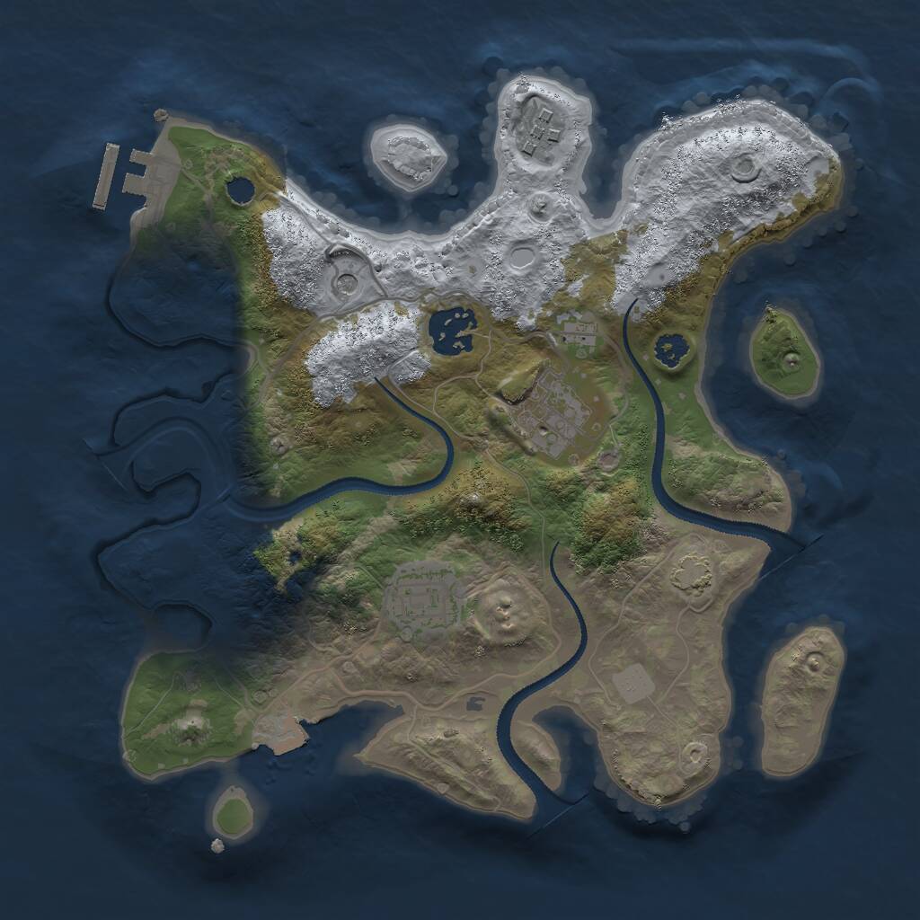 Rust Map: Procedural Map, Size: 2800, Seed: 379368884, 8 Monuments