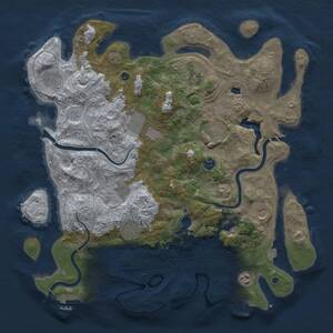 Thumbnail Rust Map: Procedural Map, Size: 4300, Seed: 11381599, 16 Monuments