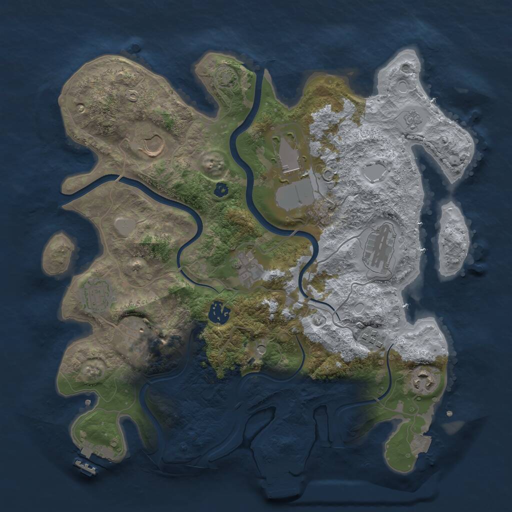 Rust Map: Procedural Map, Size: 3500, Seed: 1880362429, 15 Monuments