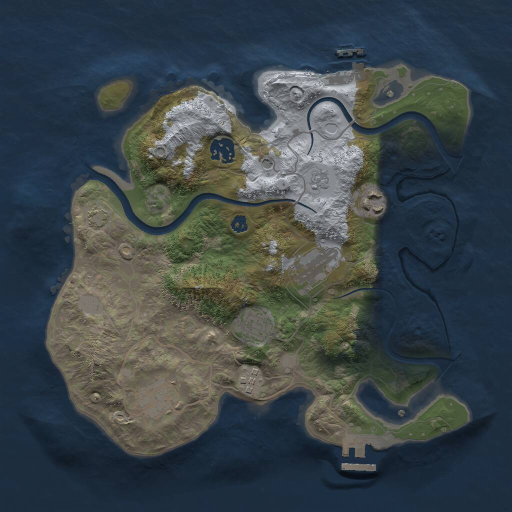 Rust Map: Procedural Map, Size: 3000, Seed: 63394845, 12 Monuments