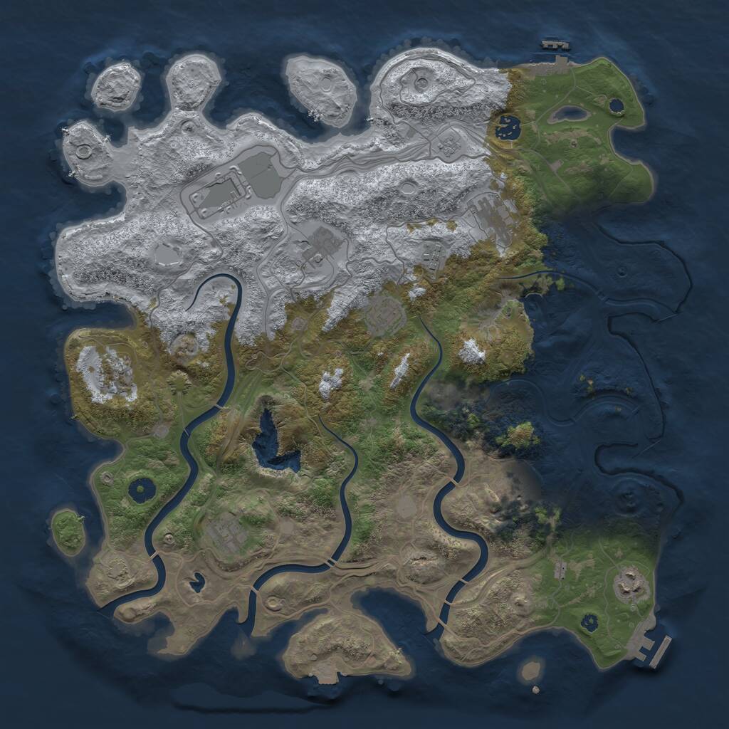 Rust Map: Procedural Map, Size: 4250, Seed: 1428986565, 16 Monuments