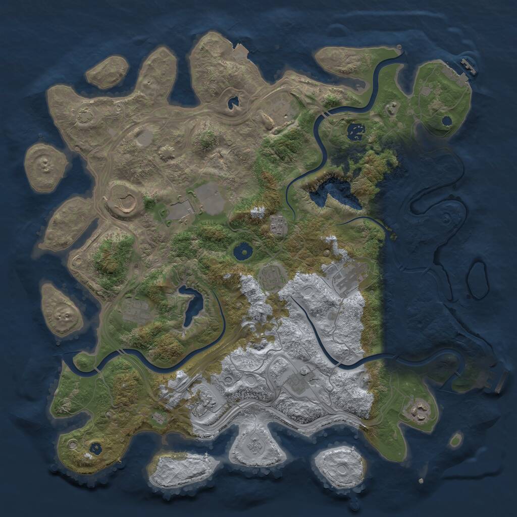 Rust Map: Procedural Map, Size: 4250, Seed: 363652429, 17 Monuments