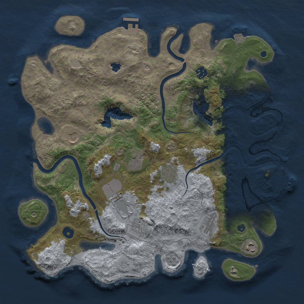 Rust Map: Procedural Map, Size: 4000, Seed: 489240007, 15 Monuments