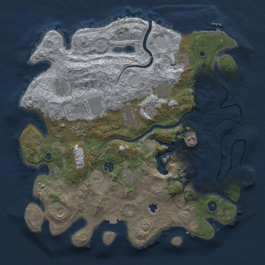 Rust Map: Procedural Map, Size: 4000, Seed: 565594598, 17 Monuments