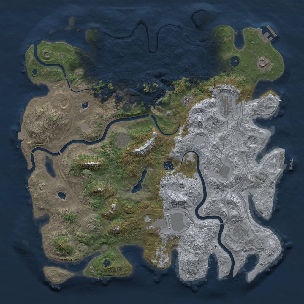 Rust Map: Procedural Map, Size: 4500, Seed: 225844504, 17 Monuments