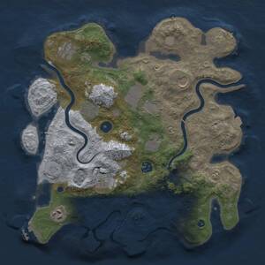 Thumbnail Rust Map: Procedural Map, Size: 3500, Seed: 278105443, 15 Monuments