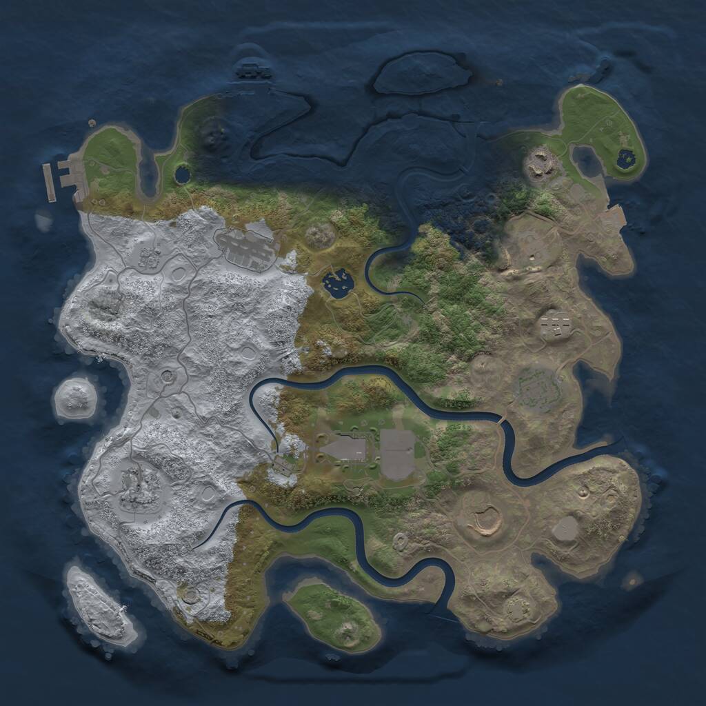 Rust Map: Procedural Map, Size: 3650, Seed: 1655569109, 15 Monuments