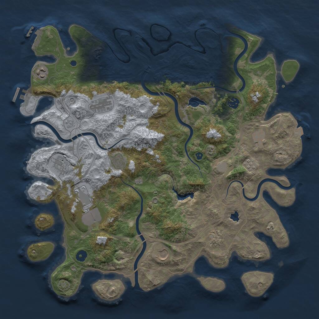 Rust Map: Procedural Map, Size: 4300, Seed: 1323140181, 16 Monuments