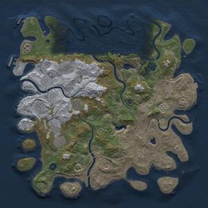 Thumbnail Rust Map: Procedural Map, Size: 4300, Seed: 1323140181, 16 Monuments