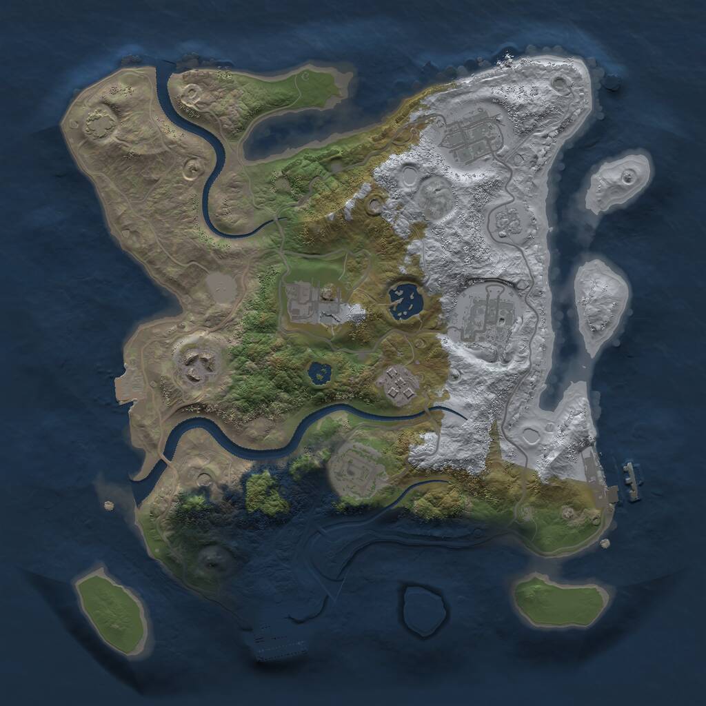 Rust Map: Procedural Map, Size: 3000, Seed: 18726, 13 Monuments