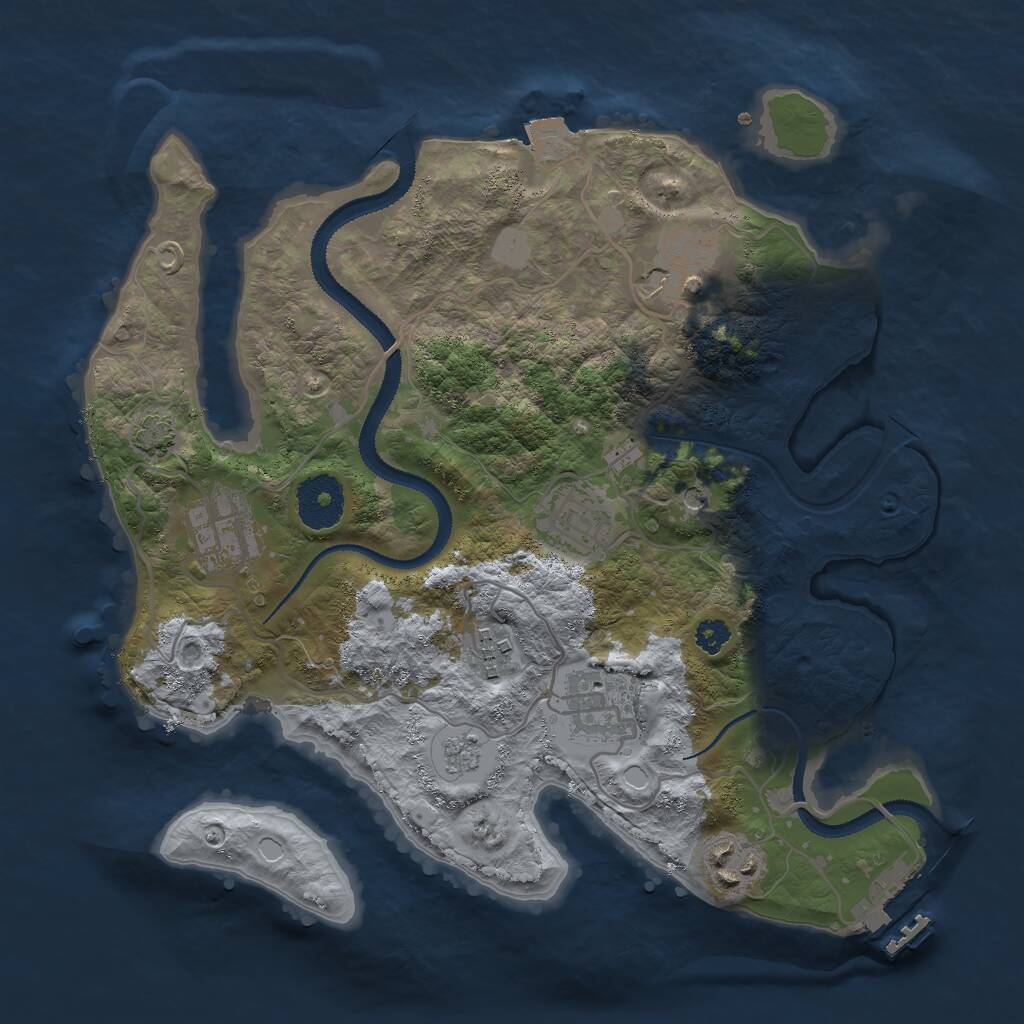 Rust Map: Procedural Map, Size: 3000, Seed: 97242, 11 Monuments