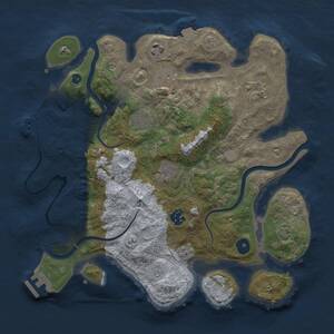 Thumbnail Rust Map: Procedural Map, Size: 3400, Seed: 989635847, 13 Monuments