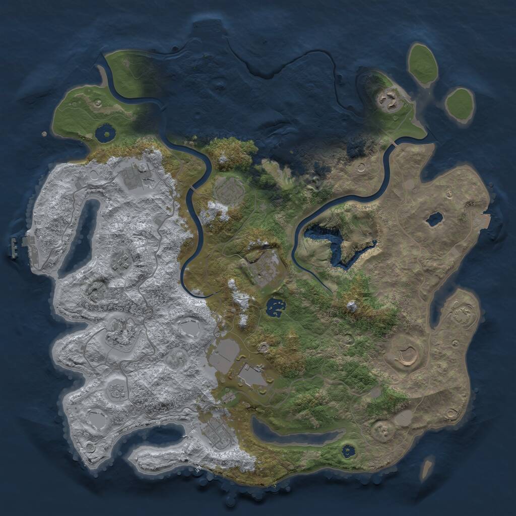Rust Map: Procedural Map, Size: 4000, Seed: 86089247, 16 Monuments