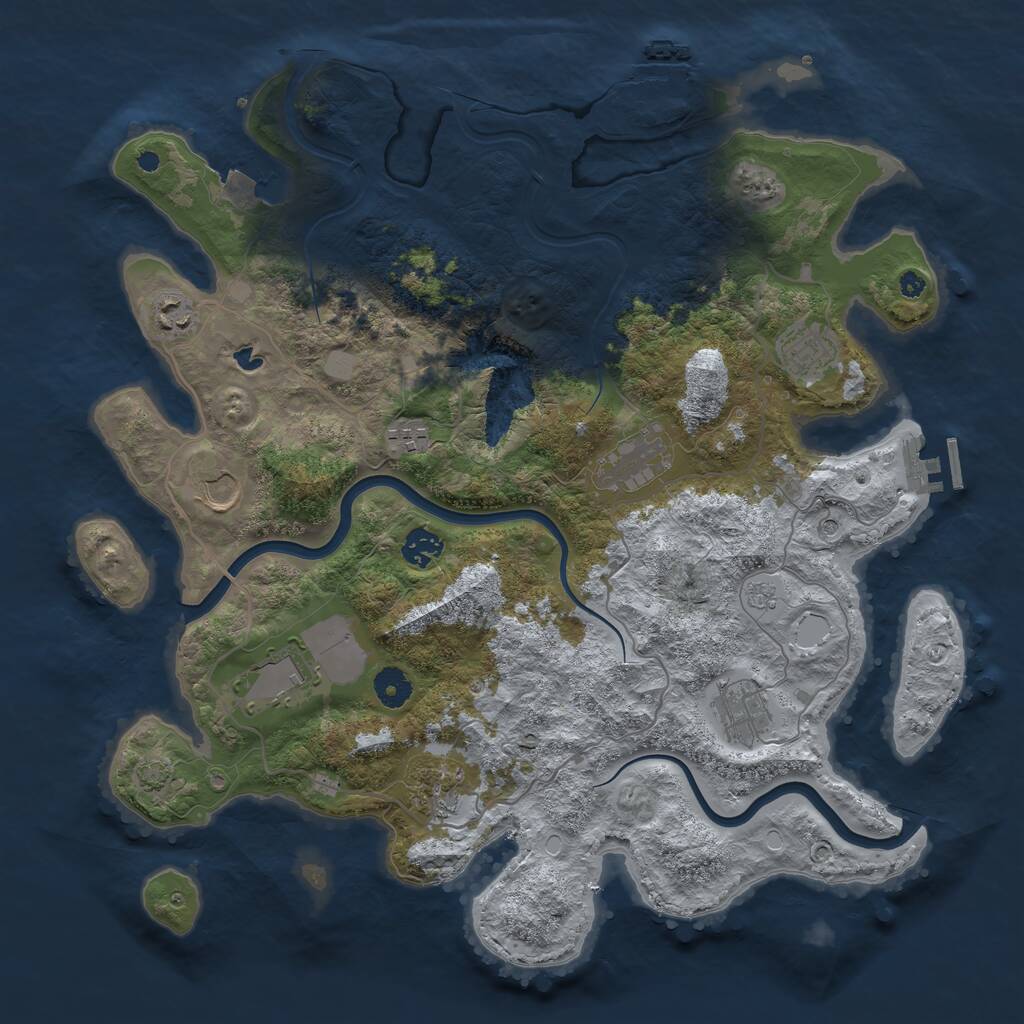 Rust Map: Procedural Map, Size: 4000, Seed: 263463782, 15 Monuments