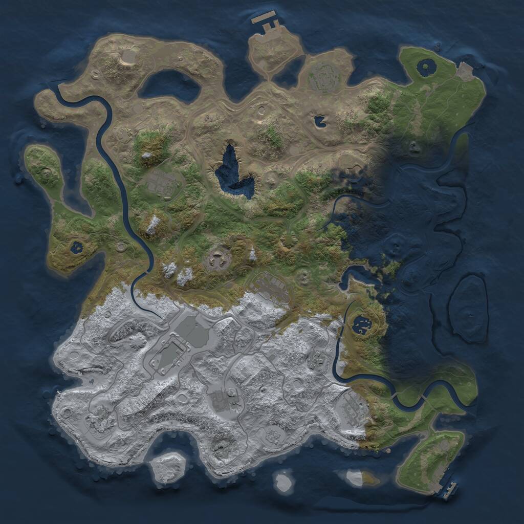 Rust Map: Procedural Map, Size: 4250, Seed: 976124983, 17 Monuments