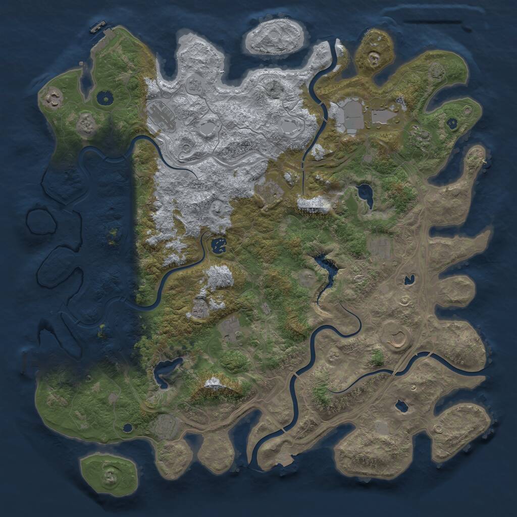 Rust Map: Procedural Map, Size: 4800, Seed: 1959613861, 17 Monuments