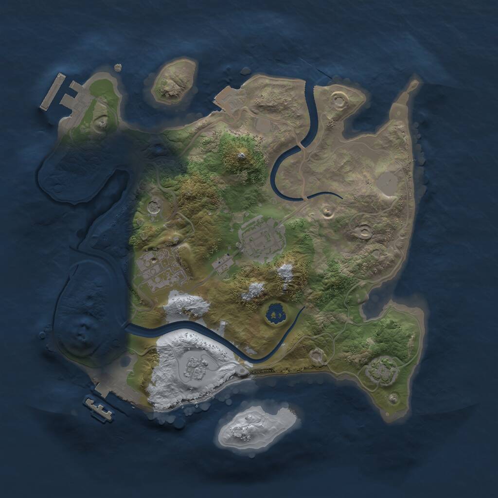 Rust Map: Procedural Map, Size: 2500, Seed: 9042004, 8 Monuments