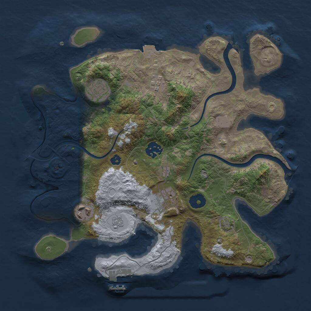 Rust Map: Procedural Map, Size: 3000, Seed: 789123, 9 Monuments