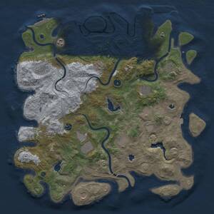 Thumbnail Rust Map: Procedural Map, Size: 4500, Seed: 827390073, 17 Monuments