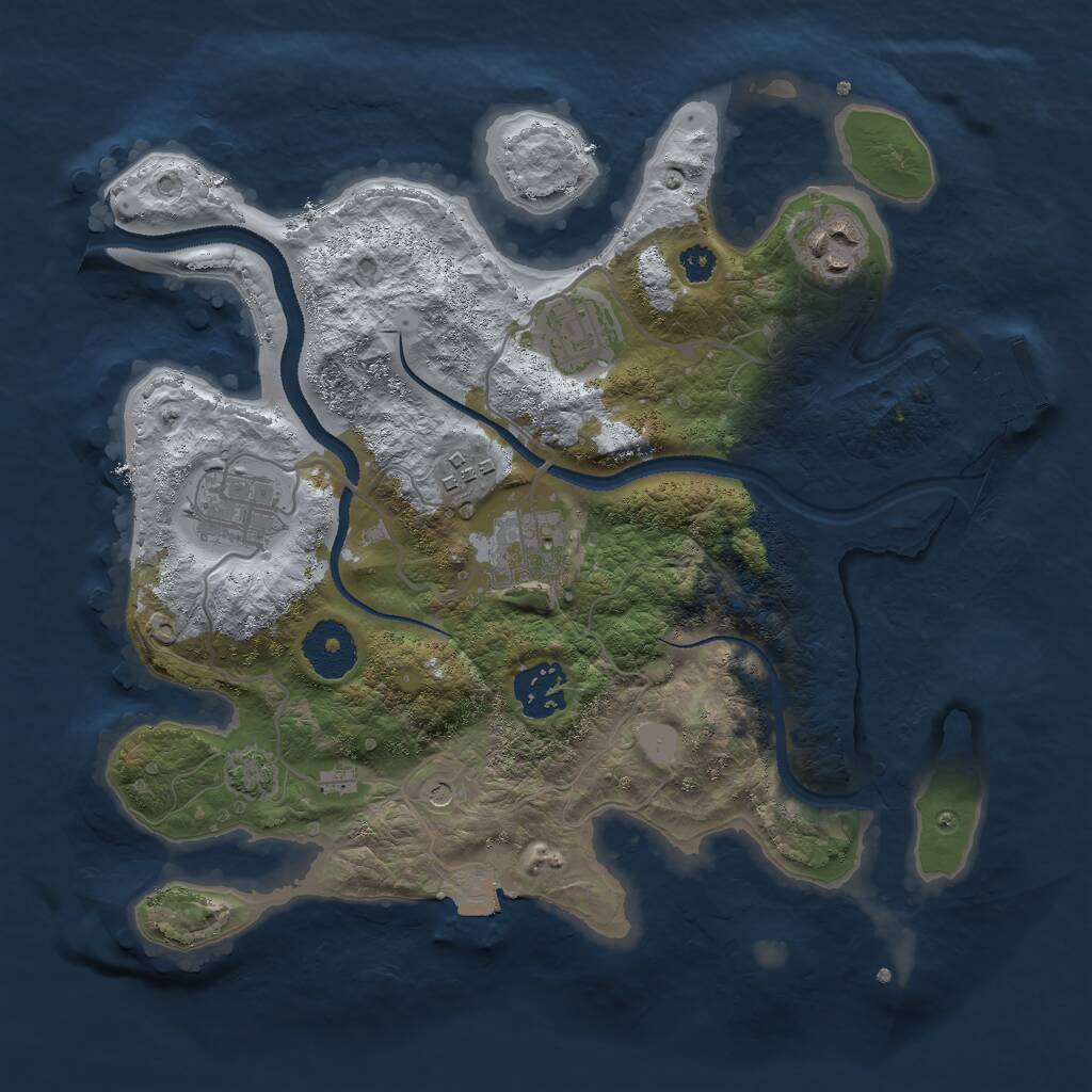 Rust Map: Procedural Map, Size: 3000, Seed: 546750515, 10 Monuments