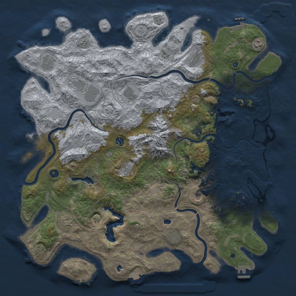 Rust Map: Procedural Map, Size: 5000, Seed: 1998459788, 17 Monuments