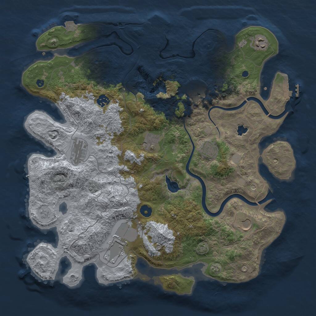 Rust Map: Procedural Map, Size: 4000, Seed: 1705613608, 15 Monuments