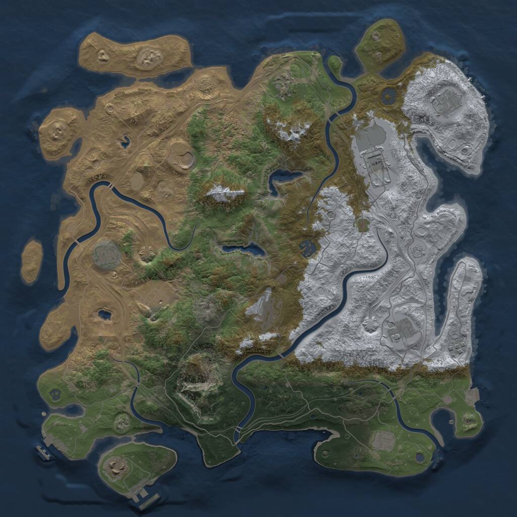 Rust Map: Procedural Map, Size: 4500, Seed: 898029737, 19 Monuments