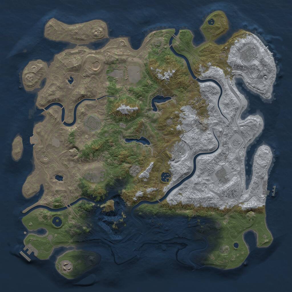 Rust Map: Procedural Map, Size: 4500, Seed: 898029737, 17 Monuments
