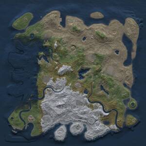 Thumbnail Rust Map: Procedural Map, Size: 4500, Seed: 1227615441, 16 Monuments