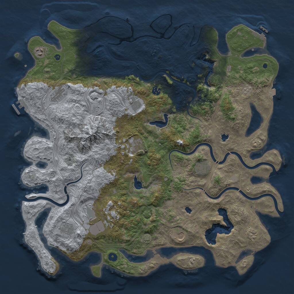 Rust Map: Procedural Map, Size: 5000, Seed: 1747185750, 17 Monuments