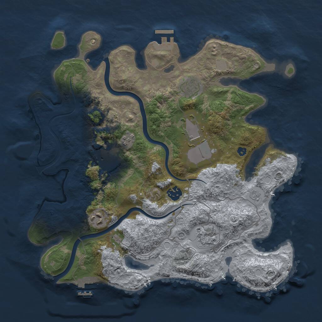 Rust Map: Procedural Map, Size: 3500, Seed: 106042026, 13 Monuments