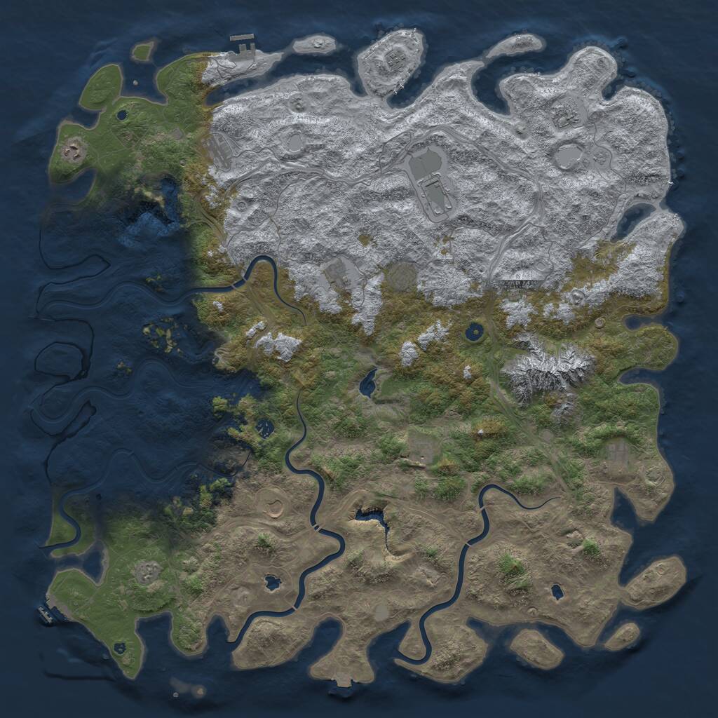 Rust Map: Procedural Map, Size: 6000, Seed: 1486513284, 17 Monuments