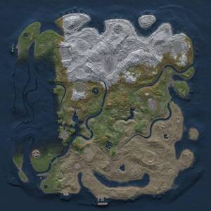Thumbnail Rust Map: Procedural Map, Size: 4500, Seed: 22312180, 17 Monuments