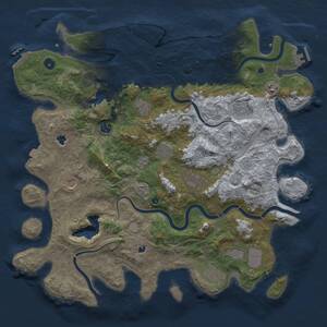 Thumbnail Rust Map: Procedural Map, Size: 4500, Seed: 141064932, 16 Monuments