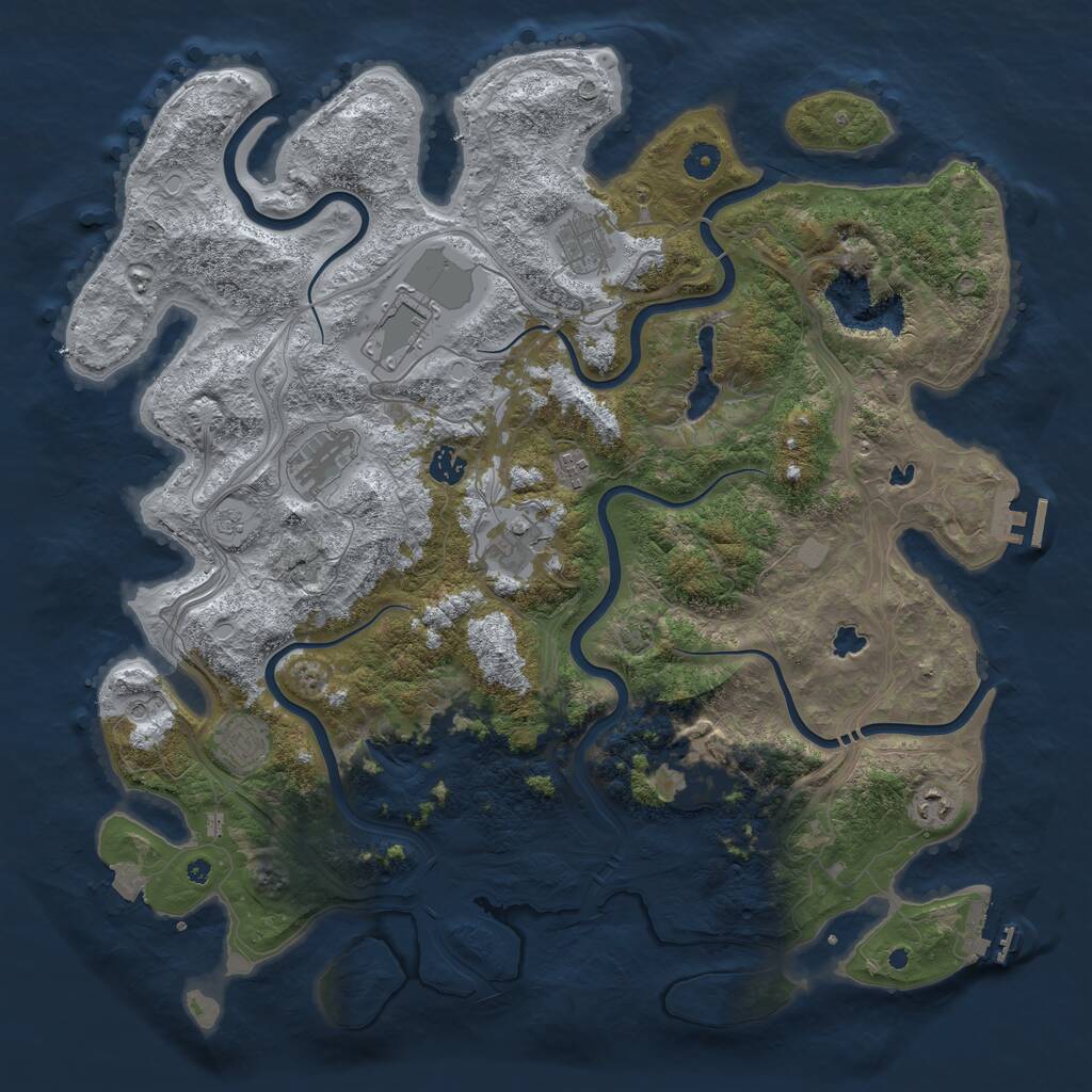 Rust Map: Procedural Map, Size: 4500, Seed: 265561435, 15 Monuments