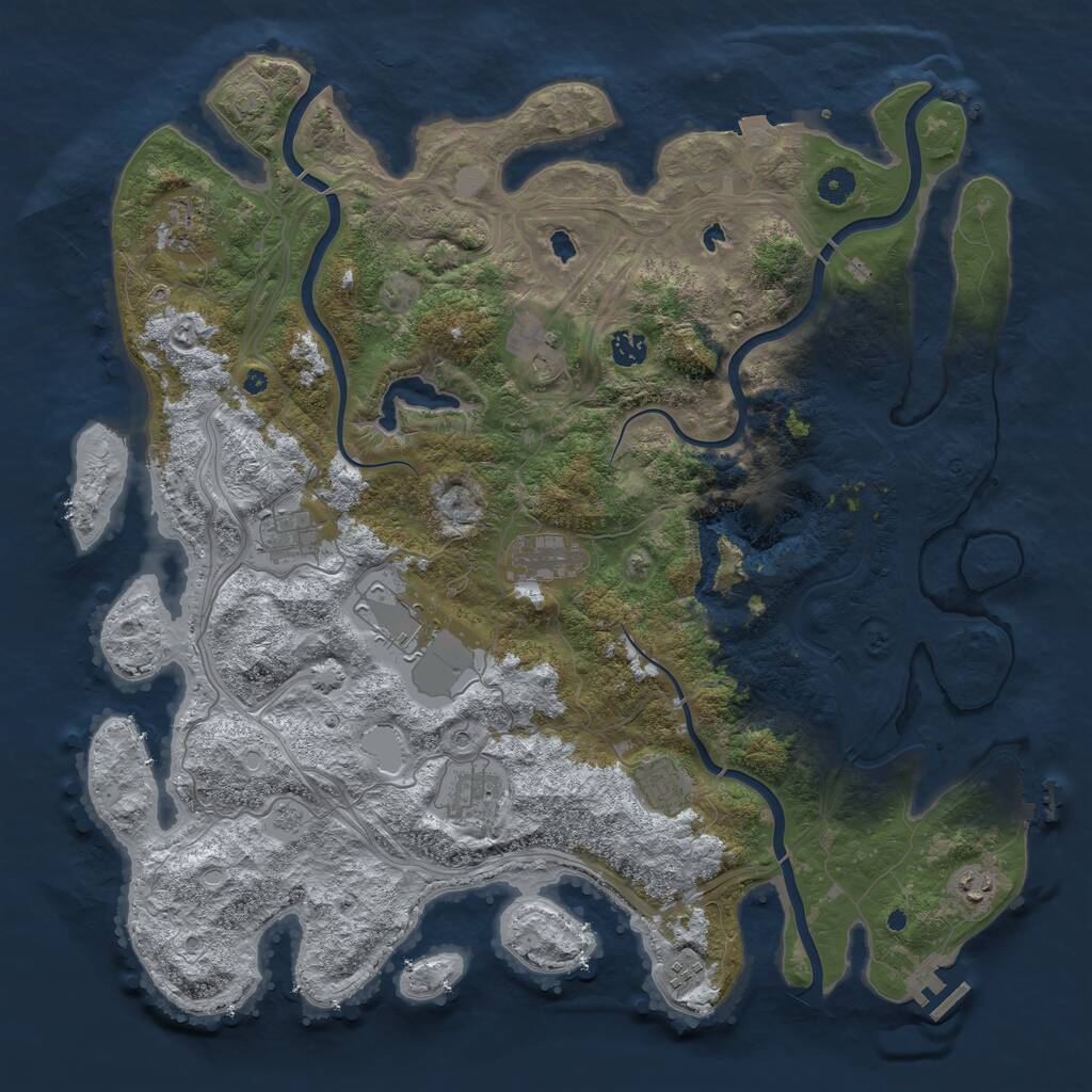 Rust Map: Procedural Map, Size: 4500, Seed: 276719603, 16 Monuments