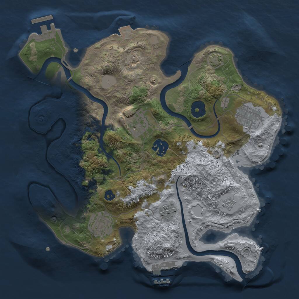 Rust Map: Procedural Map, Size: 2800, Seed: 1677902361, 10 Monuments